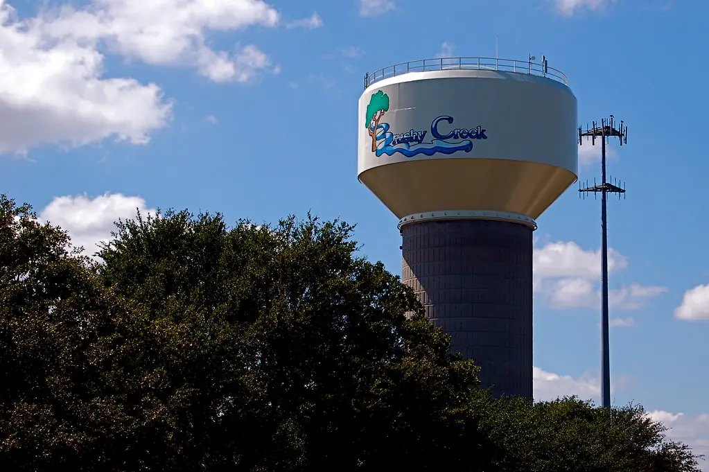 The Brushy Creek water tower in Round Rock, Texas
